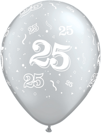 (50) 11" 25 Around - Silver balloons