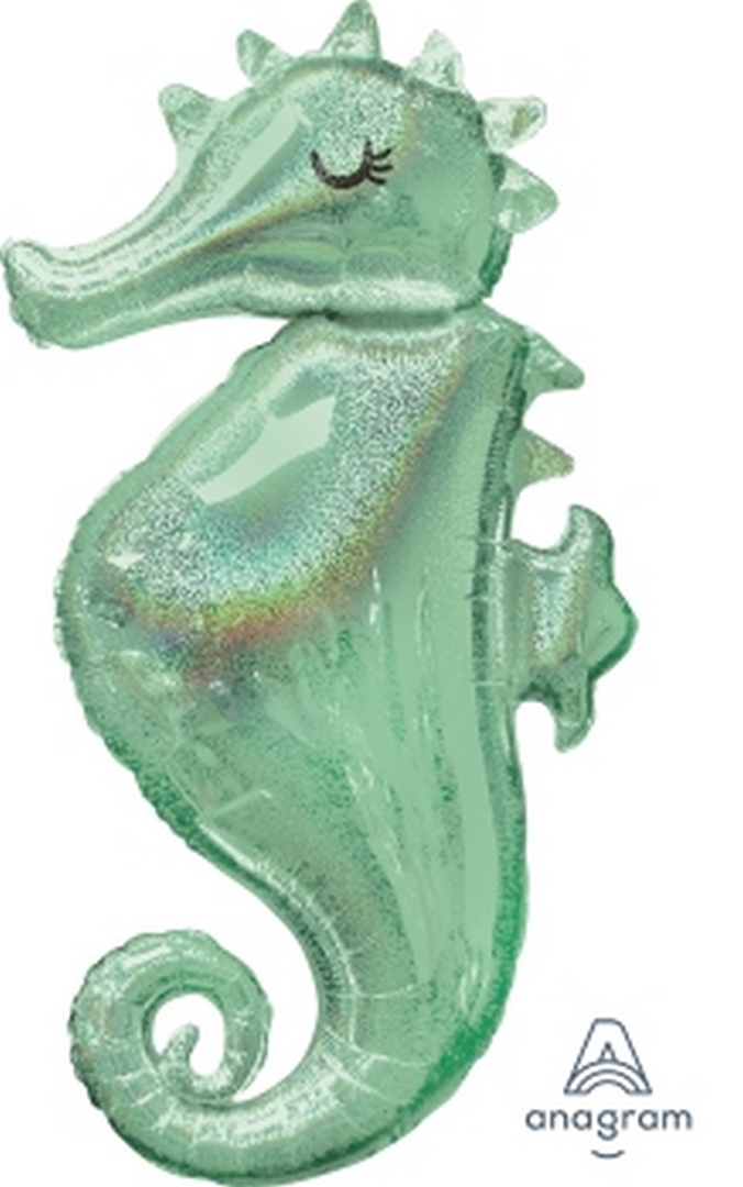Mermaid Wishes Seahorse Holographic balloon