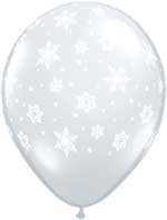 Q (50) 11" Snowflakes Clear balloon