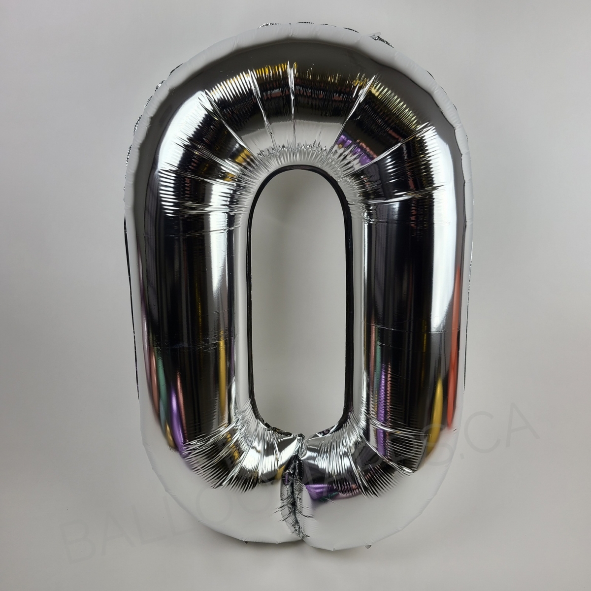 40" Econo Number #0 Silver balloon