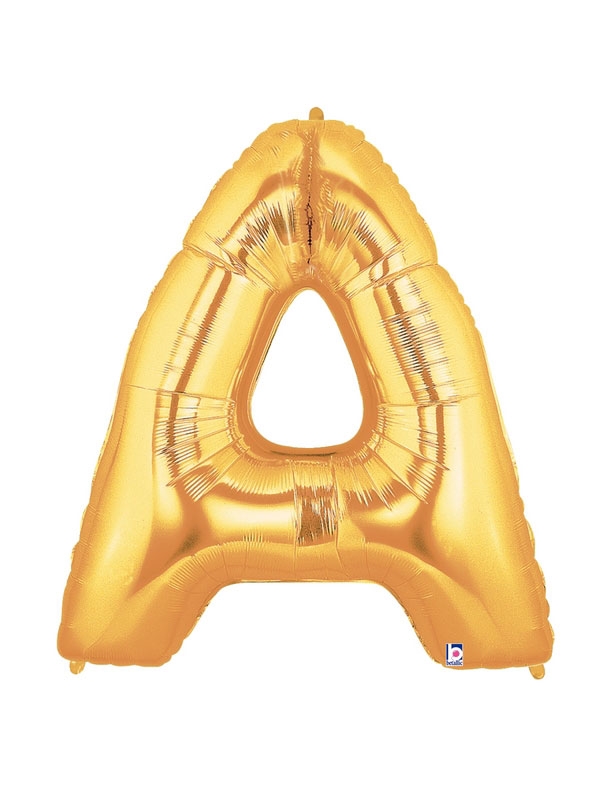 40" Megaloon - Letter A - Gold balloon *Polybagged