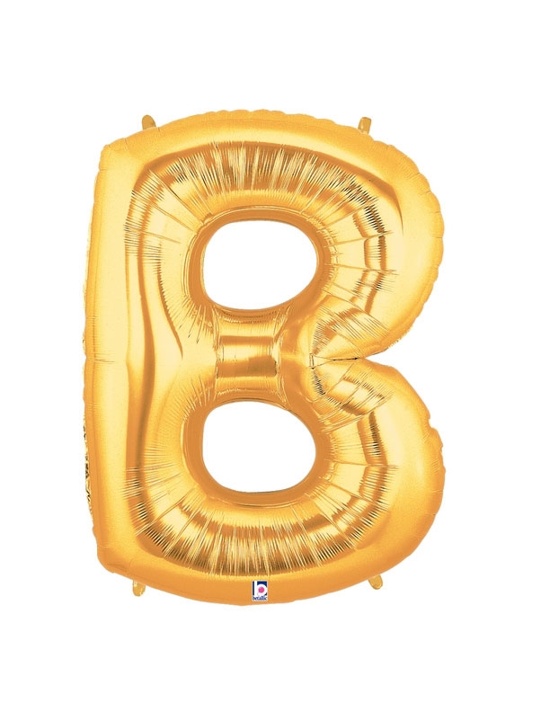 40" Megaloon - Letter B - Gold balloon *polybagged