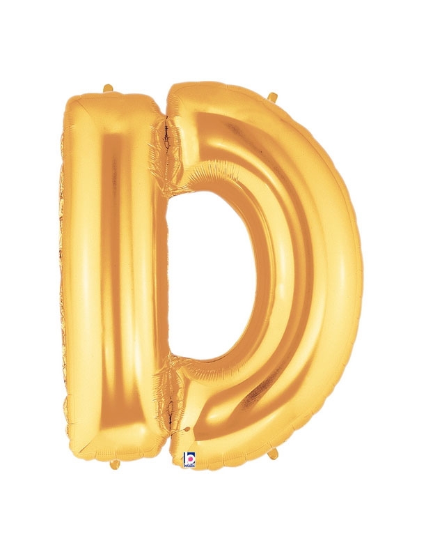 40" Megaloon - Letter D - Gold balloon *Polybagged