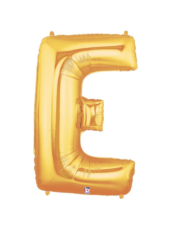 40" Megaloon - Letter E - Gold balloon *POLYBAGGED