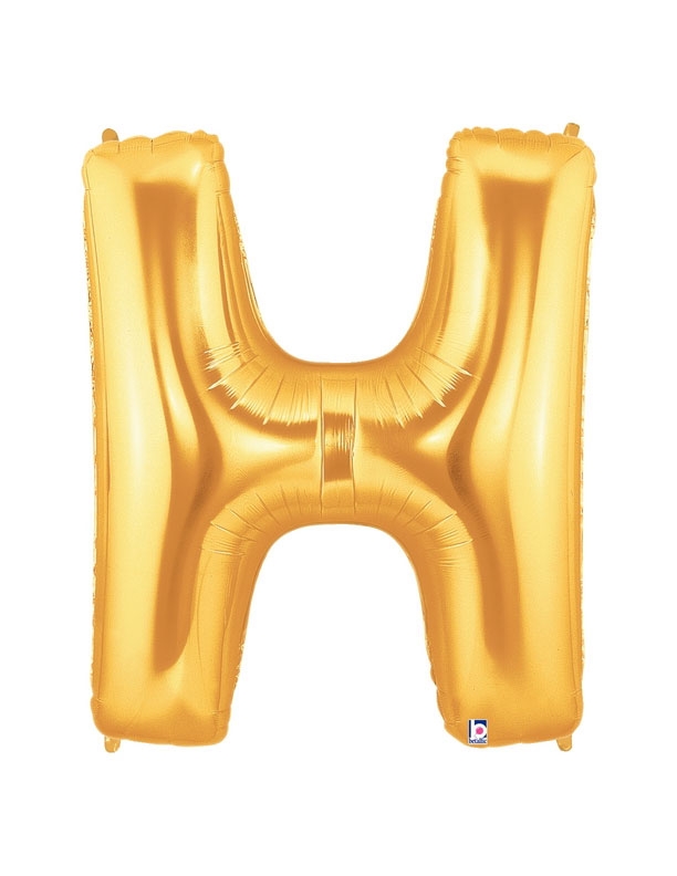 40" Megaloon - Letter H - Gold balloon 