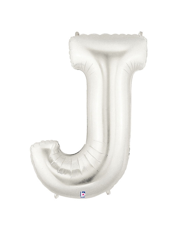 40" Megaloon - Letter J - Silver balloon