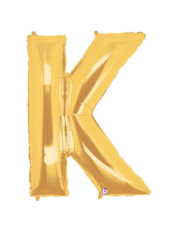 40" Megaloon - Letter K - Gold balloon *Polybagged