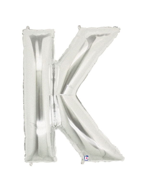 40" Megaloon - Letter K - Silver balloon *POLYBAGGED