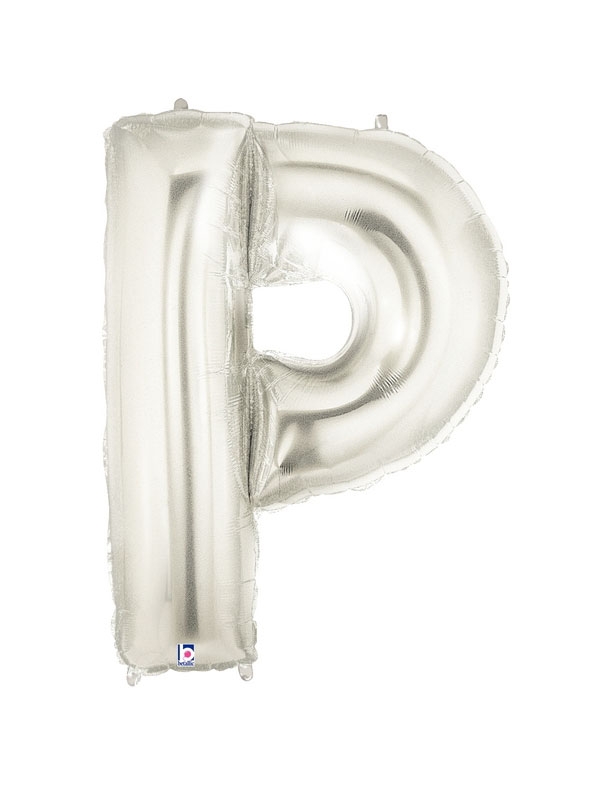 40" Megaloon - Letter P - Silver balloon *Polybag