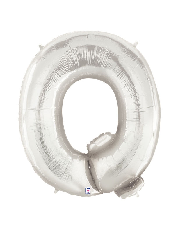 40" Megaloon - Letter Q - Silver balloon *polybagged
