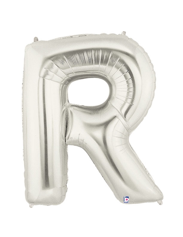 40" Megaloon - Letter R - Silver balloon