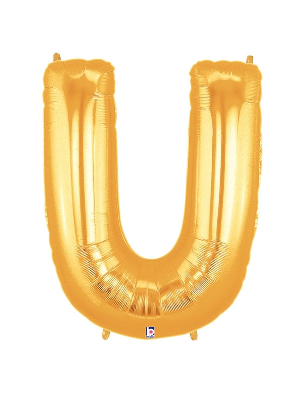 40" Megaloon - Letter U - Gold balloon