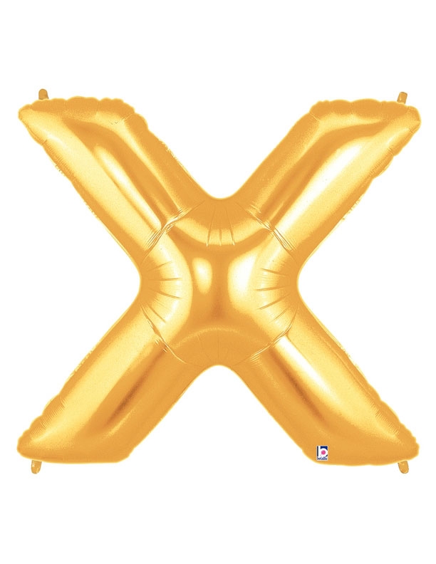 40" Megaloon - Letter X - Gold balloon
