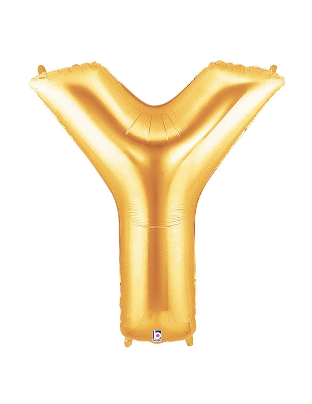40" Megaloon - Letter Y - Gold balloon *POLYBAGGED