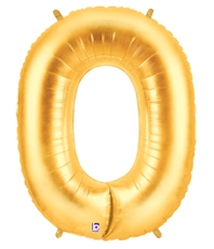 40" Megaloon - Number -  0 - Gold Zero balloon 
