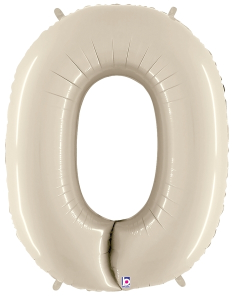 40" Megaloon Number 0 White Sand balloon