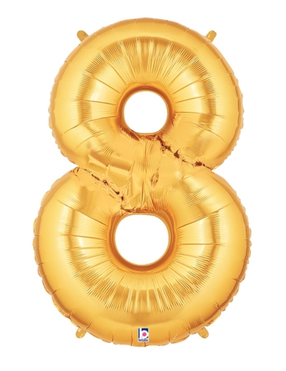40" Megaloon - Number - #8 - Gold balloon
