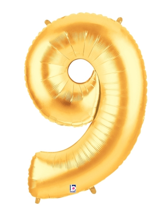 40" Megaloon - Number - #9 - Gold balloon