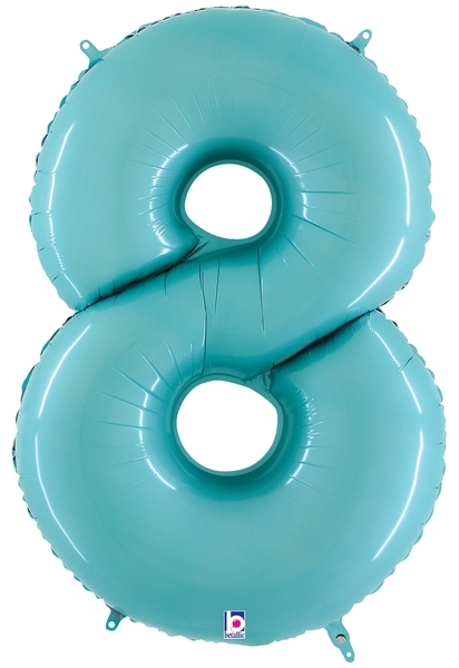 40" Megaloon Pastel Blue Number 8 eight balloon