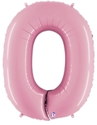 40" Megaloon Pastel Pink Number 0 Zero balloon