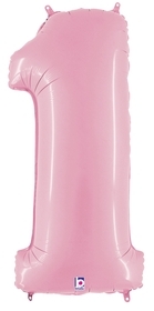 40" Megaloon Pastel Pink Number 1 balloon 
