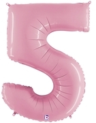 40" Megaloon Pastel Pink Number 5 balloon