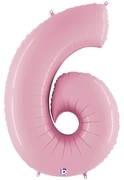 40" Megaloon Pastel Pink Number 6 balloon