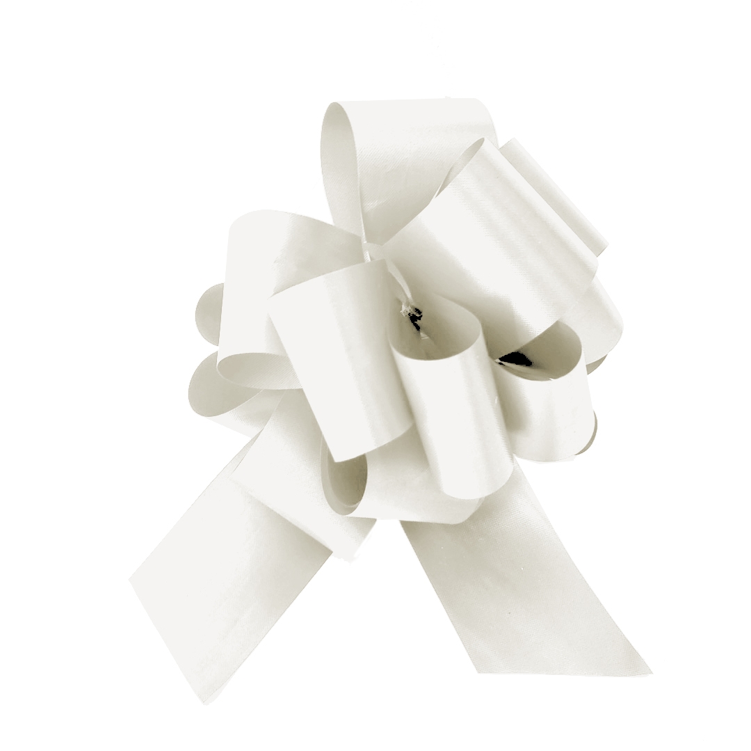 #40 Pull Bow - Florasatin 8" - White
