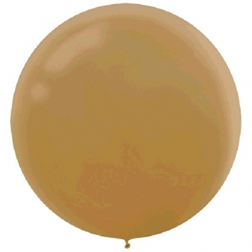 ECONO (4) 24" Round Latex - Pearl Gold balloons