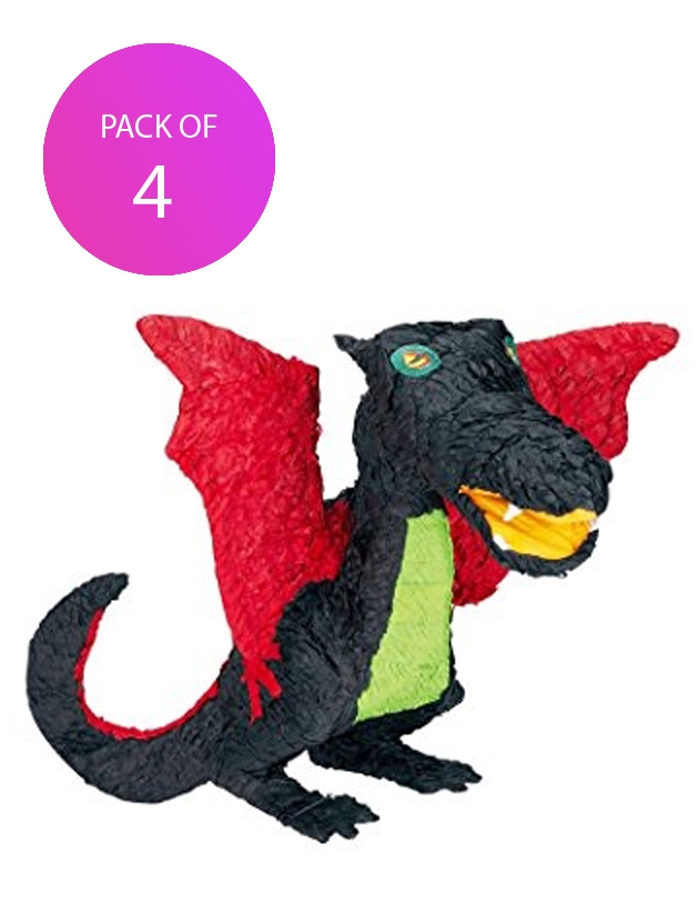 (4) Black Dragon Pinata - Pack of 4