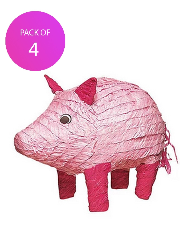 (4) Cute Pig Pinata - Pack of 4