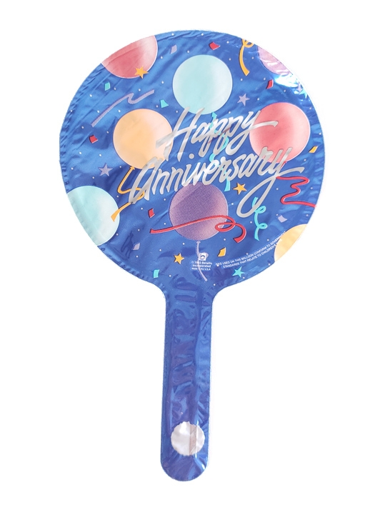 4" Foil - Anniversary - Happy Airfill Heat Seal Required balloon