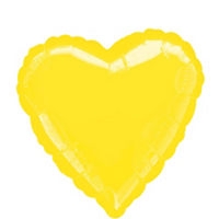 4" Foil Heart - Citrine Yellow Airfill Heat Seal Required balloon