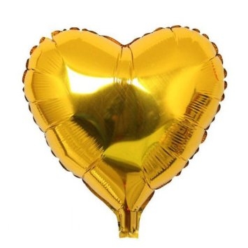 4" Foil Heart - Gold Airfill Heat Seal Required balloon