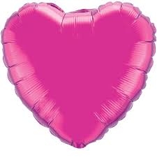 4" Foil Heart - Magenta Airfill Heat Seal Required balloon