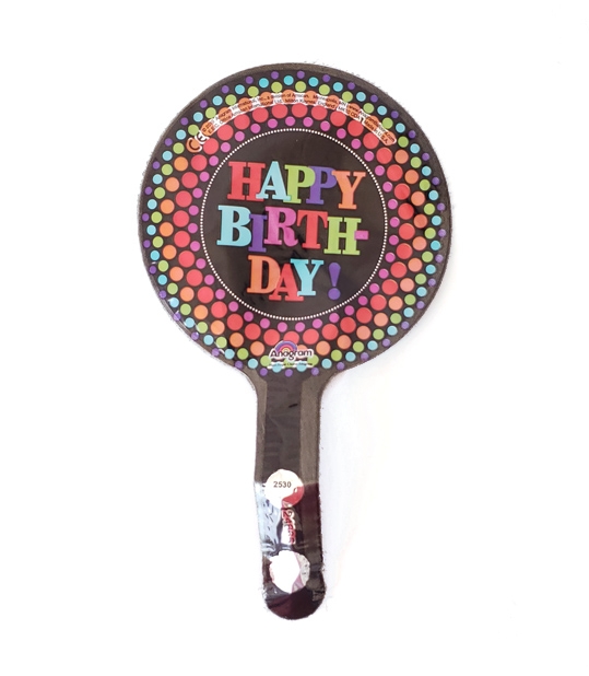 4" Foil - Party On Happy Birthday Airfill Heat Seal Required balloon