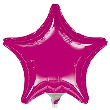 4" Foil Star - Fuchsia Airfill Heat Seal Required balloon