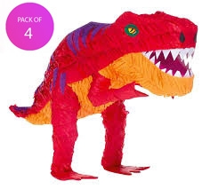 (4) T-Rex Dinosaur Pinata - Pack of 4