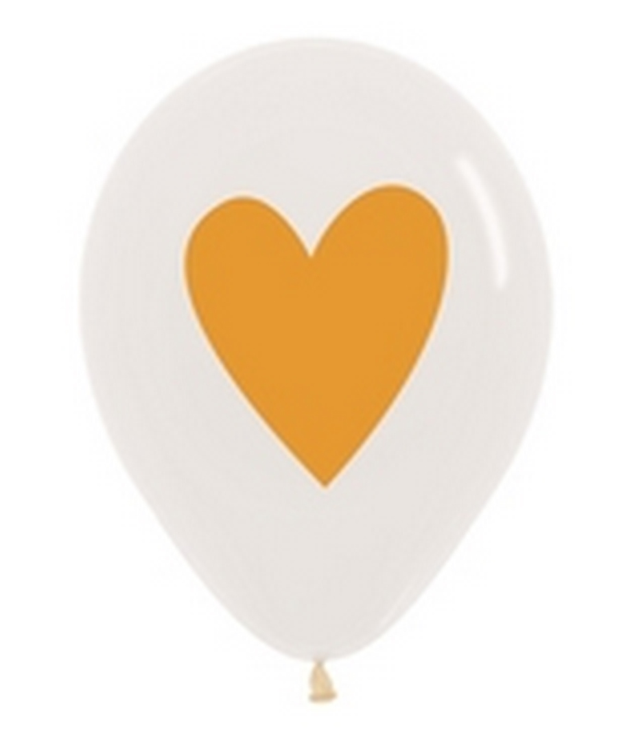 BET (50) 11" Heart of Gold Crystal Clear Two-Side balloons