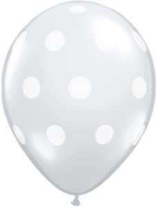 (50) 11" Big Polka Dots - Clear balloons
