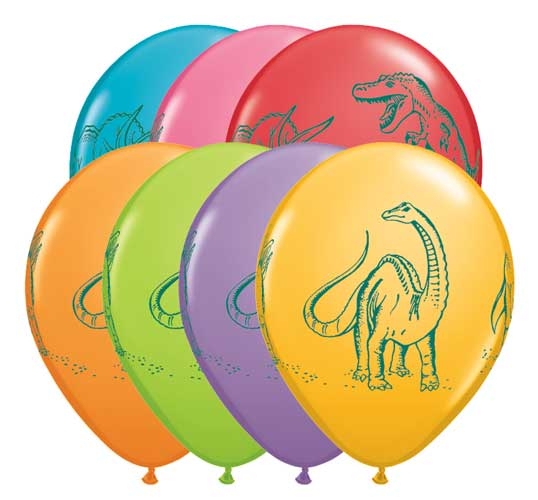 (50) 11" Dinosaurs in Action - Assorted balloons