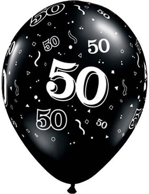 (50) 11" 50 Around Black balloons