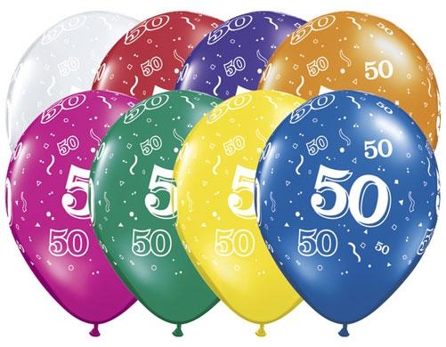 (50) 11" 50 Around - Jewel Assorted balloons