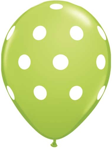 (50) 11" Big Polka Dots Lime Green balloons
