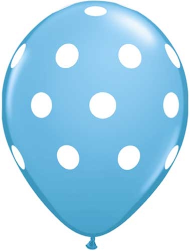 (50) 11" Big Polka Dots Pale Blue balloons
