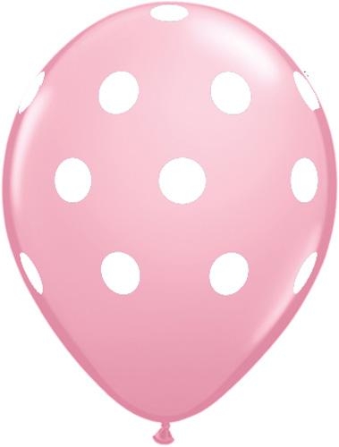 (50) 11" Big Polka Dots Pink balloons