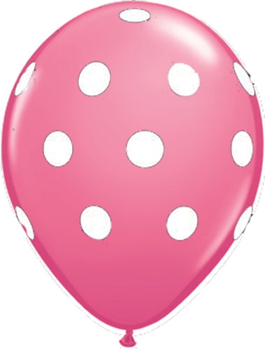 (50) 11" Big Polka Dots Rose  balloons
