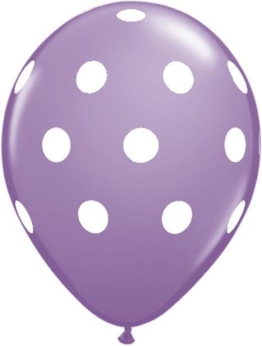 (50) 11" Big Polka Dots Spring Lilac balloons