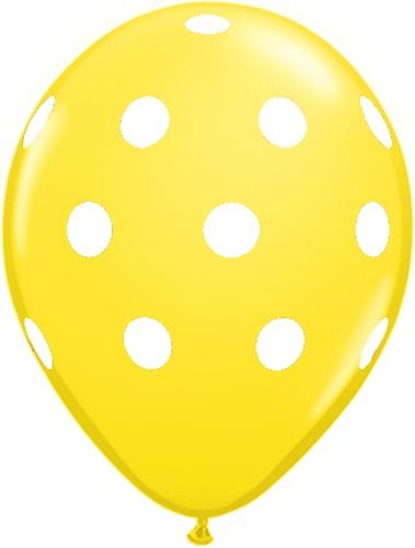 (50) 11" Big Polka Dots Yellow balloons