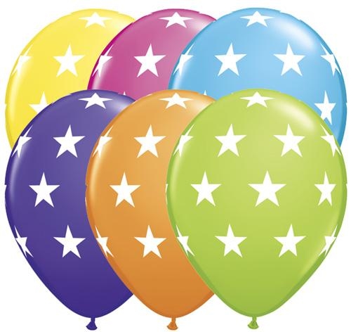 Q (50) 11" Big Stars - Tropical Assorted balloons